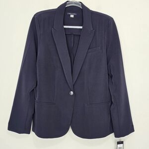 NWT Tommy Hilfiger Single Button Blazer 14 Navy Blue